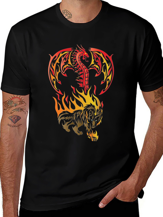 Dragon & Wolf Fire T-Shirt