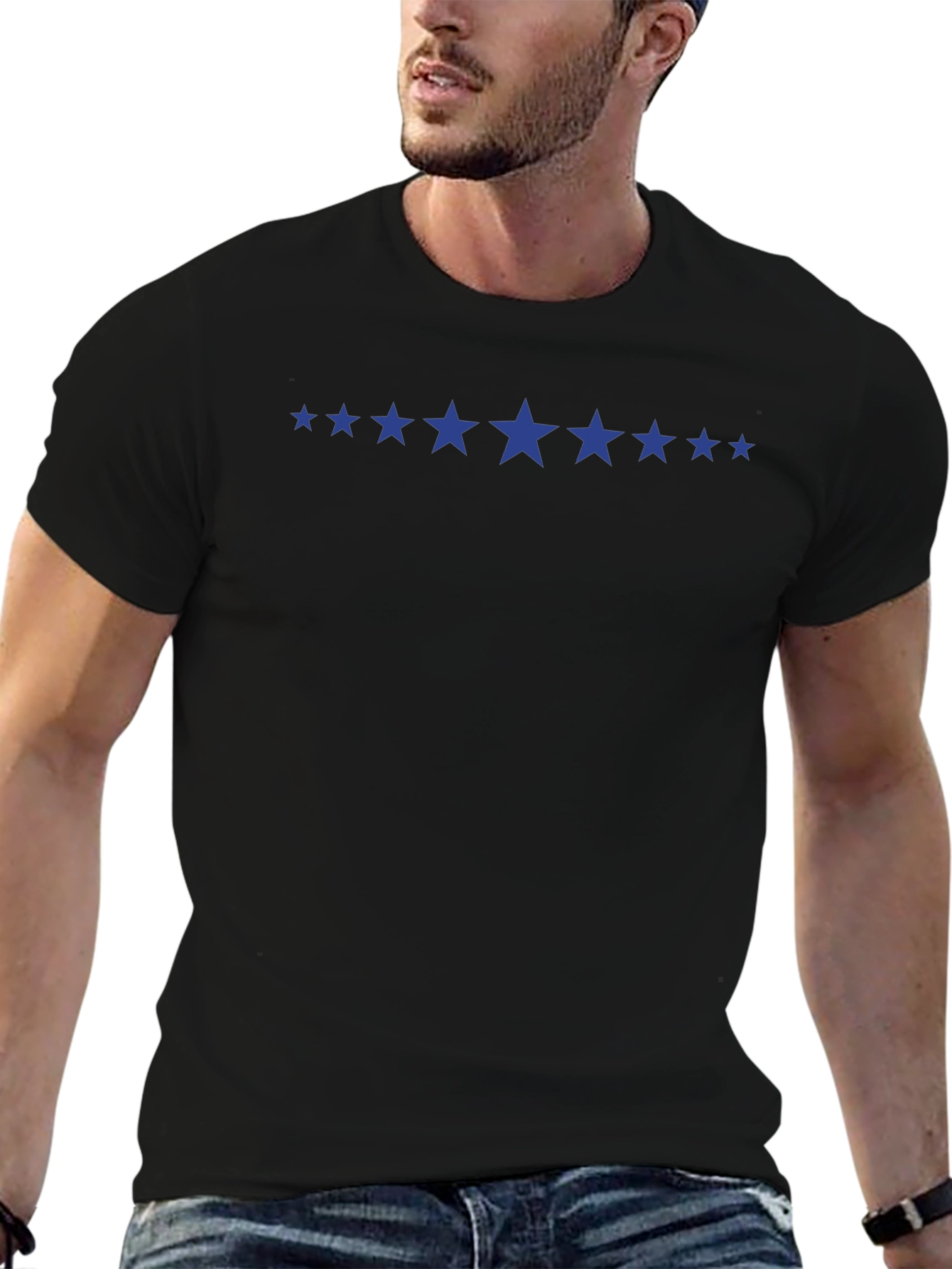 Starry Night Tee - Mens Black Crewneck T-Shirt