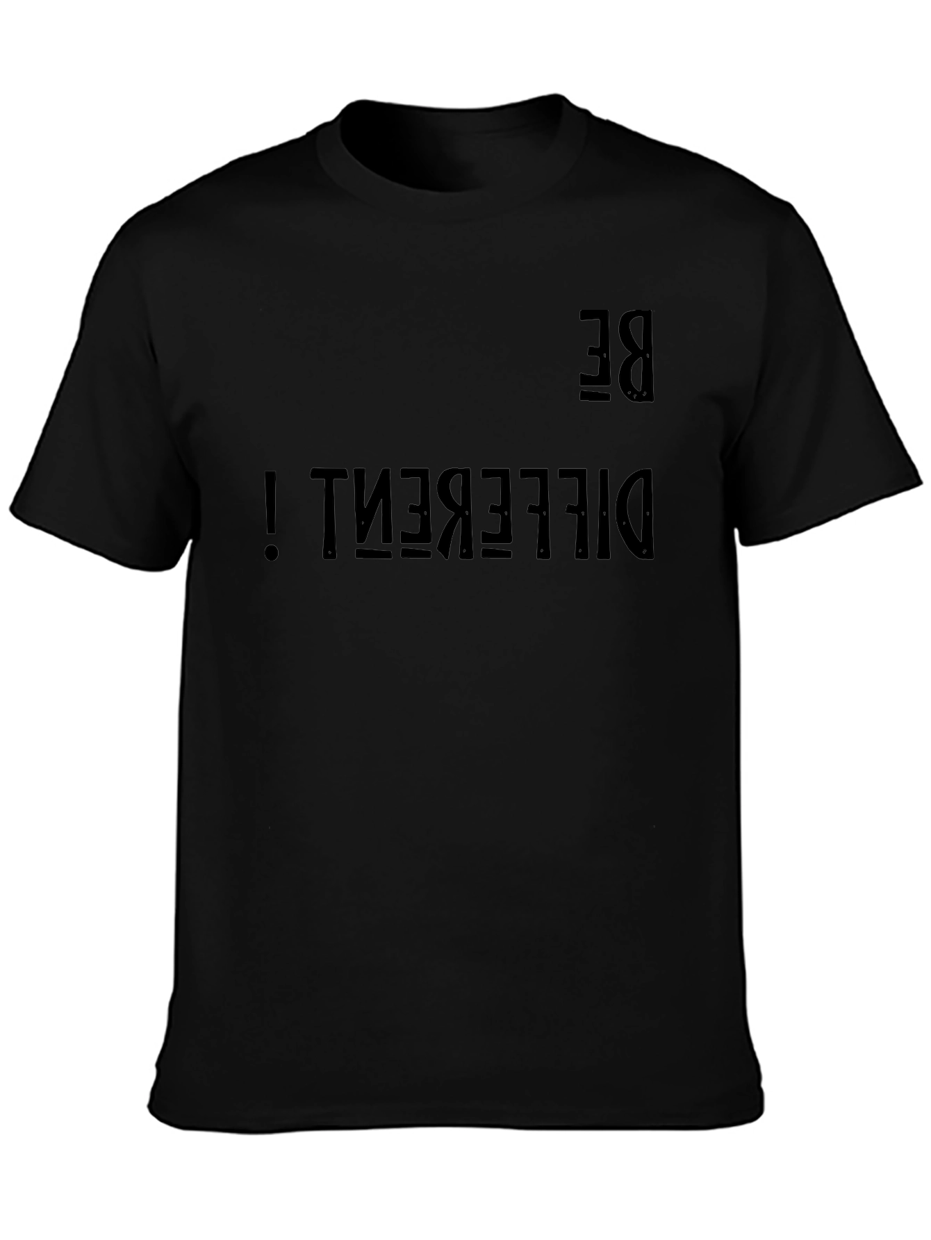 Be Different Graphic Tee - Black Cotton Casual Shirt
