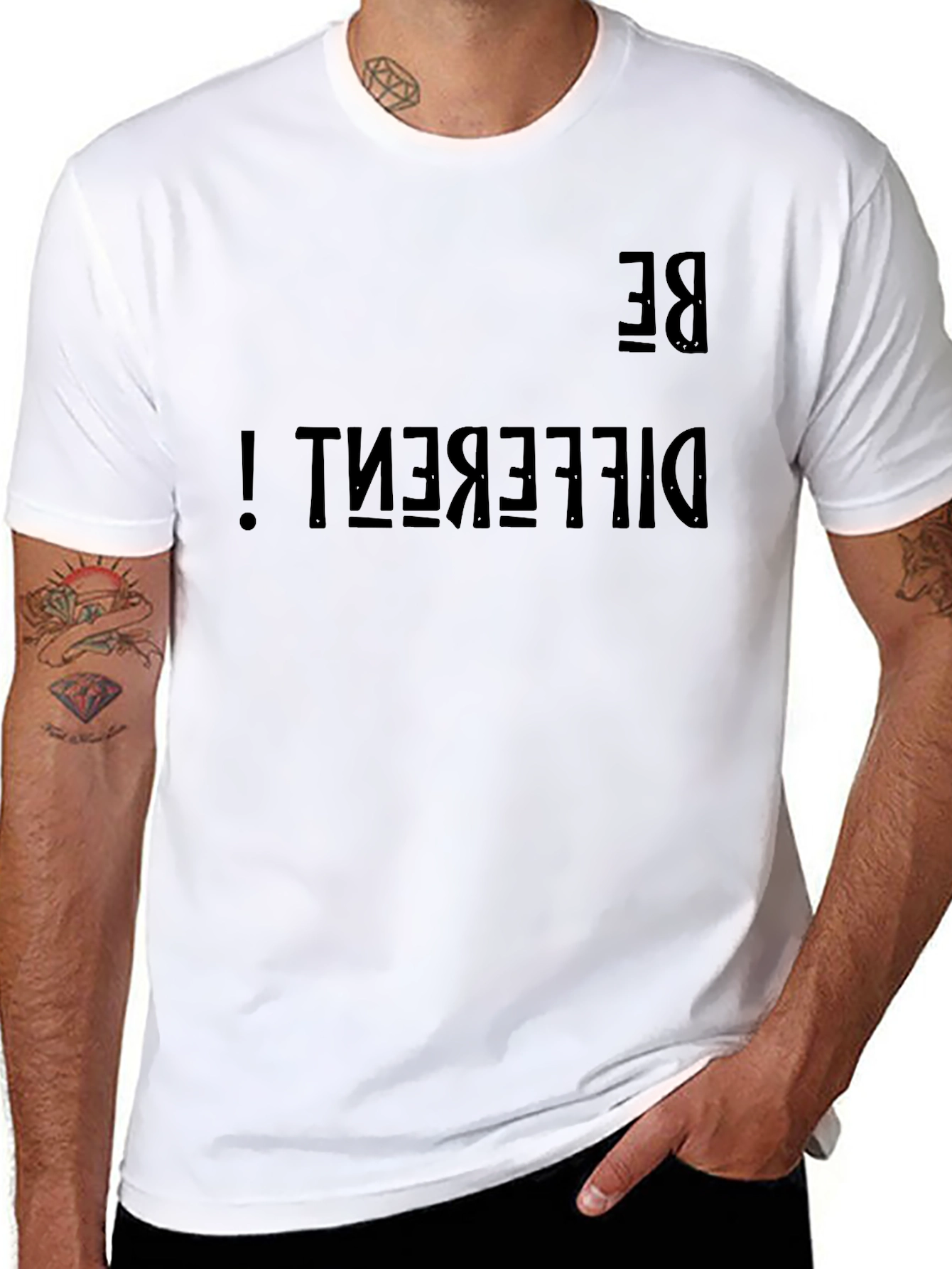 Be Different Graphic Tee - Black Cotton Casual Shirt