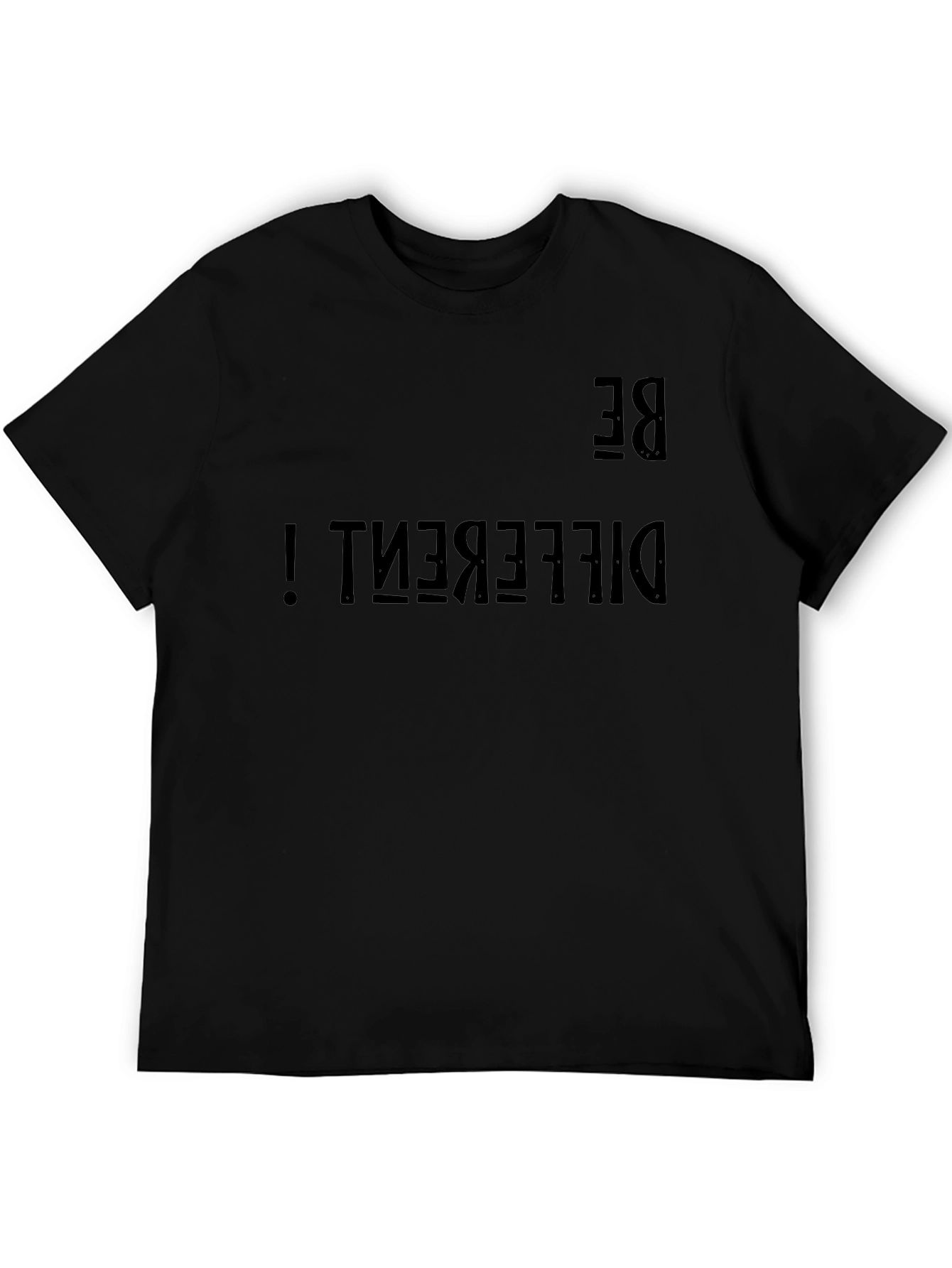 Be Different Graphic Tee - Black Cotton Casual Shirt