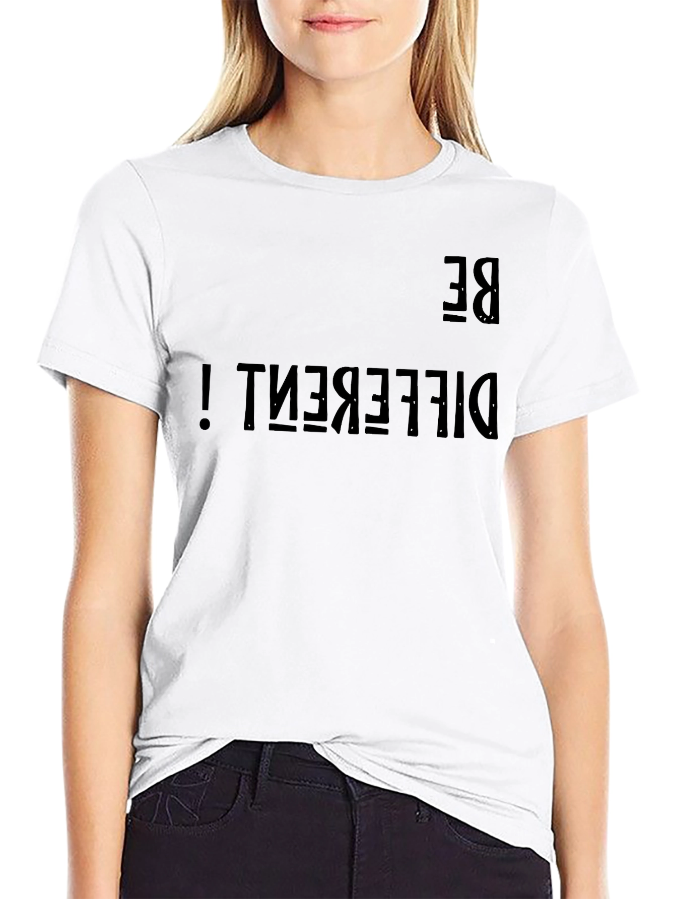 Be Different Graphic Tee - Black Cotton Casual Shirt