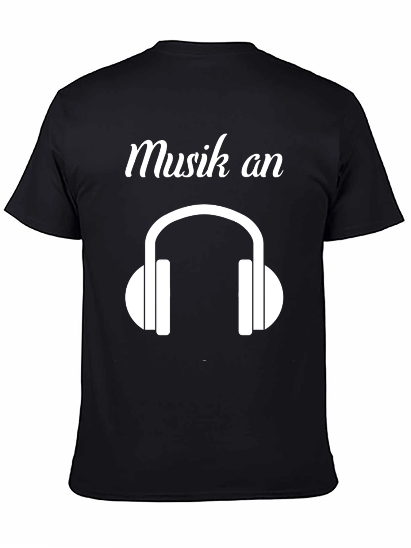 Musik An Headphones Graphic Black T-Shirt