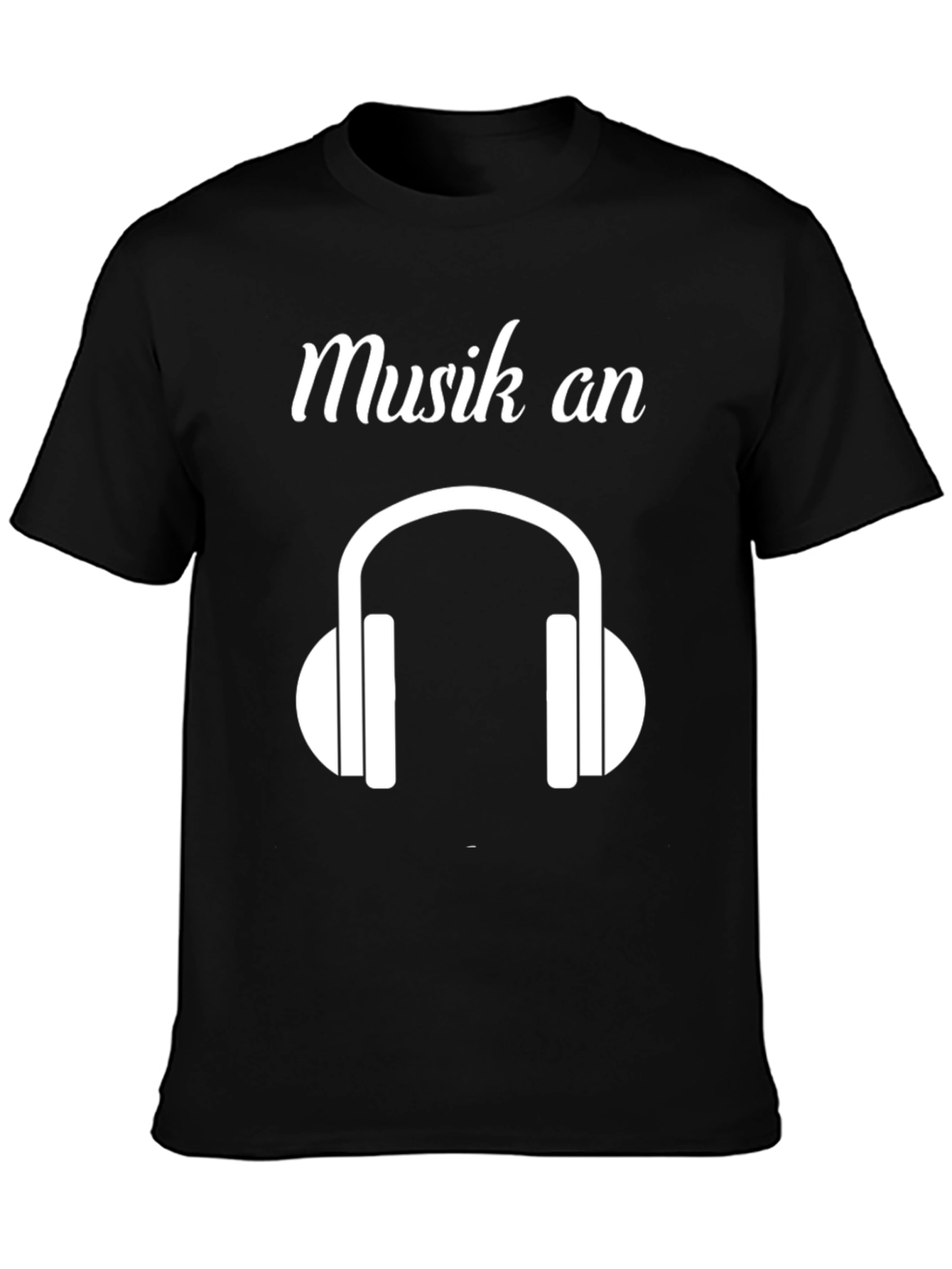Musik An Headphones Graphic Black T-Shirt