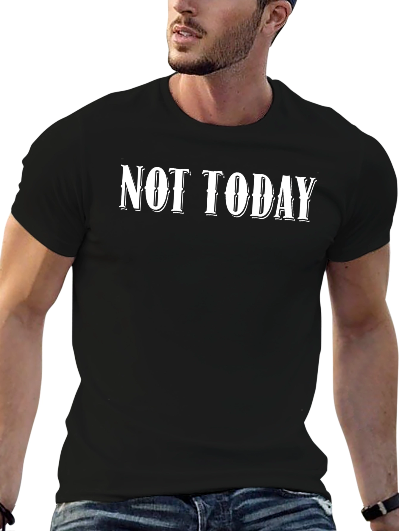 Not Today Black Graphic Tee - Mens Casual Style