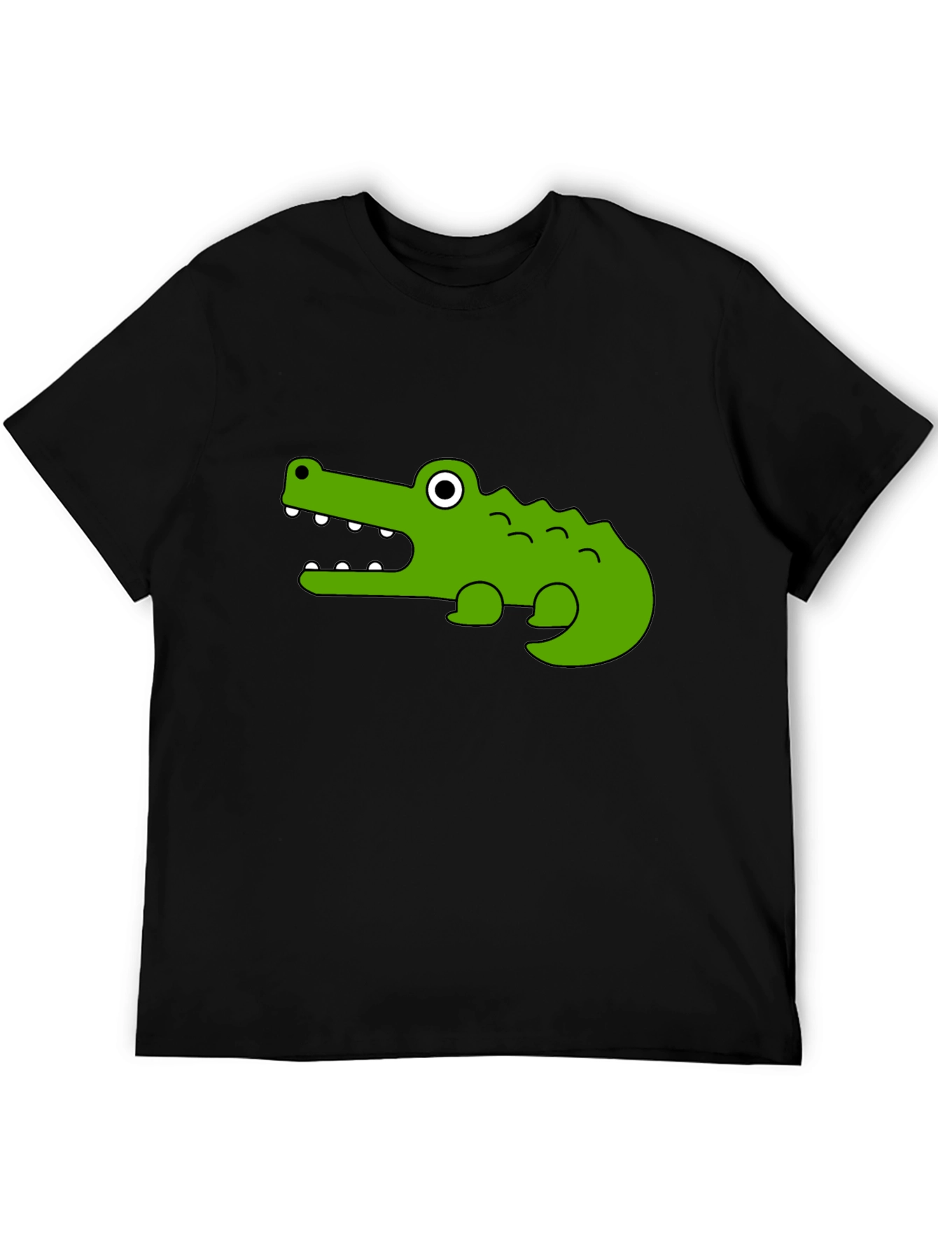 Cartoon Crocodile Graphic T-Shirt - Unisex Black Tee