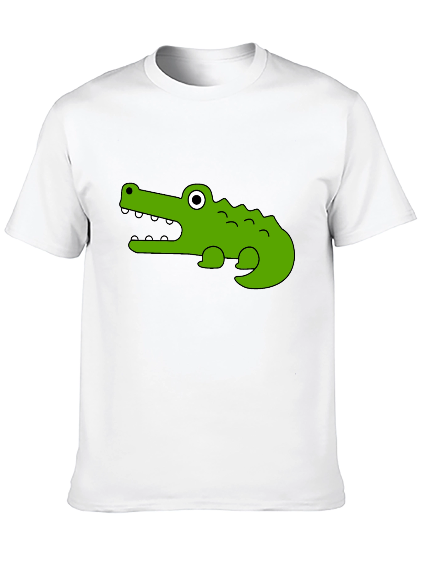 Cartoon Crocodile Graphic T-Shirt - Unisex Black Tee