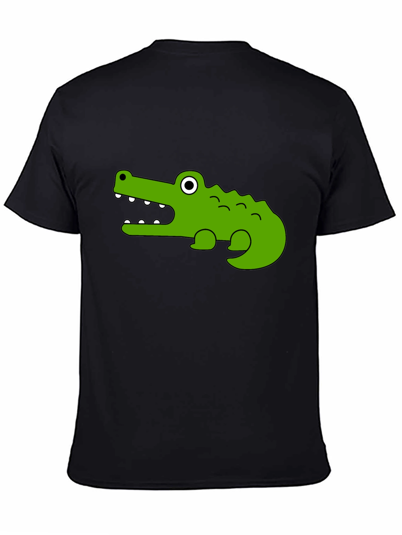 Cartoon Crocodile Graphic T-Shirt - Unisex Black Tee