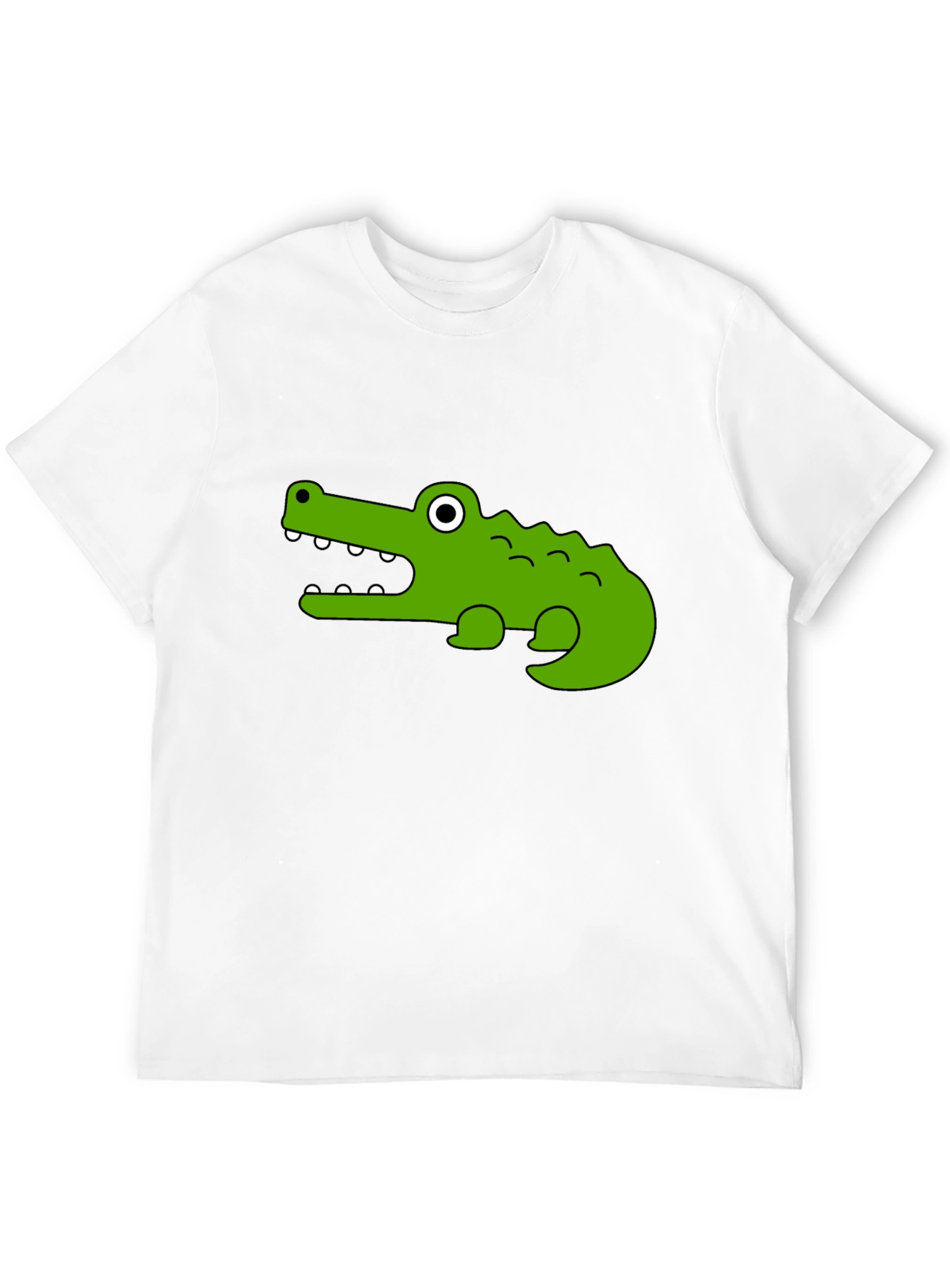 Cartoon Crocodile Graphic T-Shirt - Unisex Black Tee