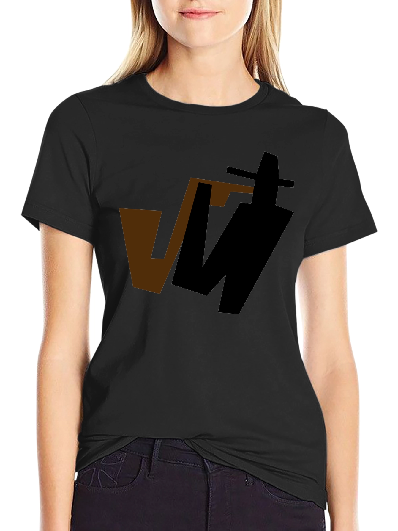 Abstract Graphic Black T-Shirt