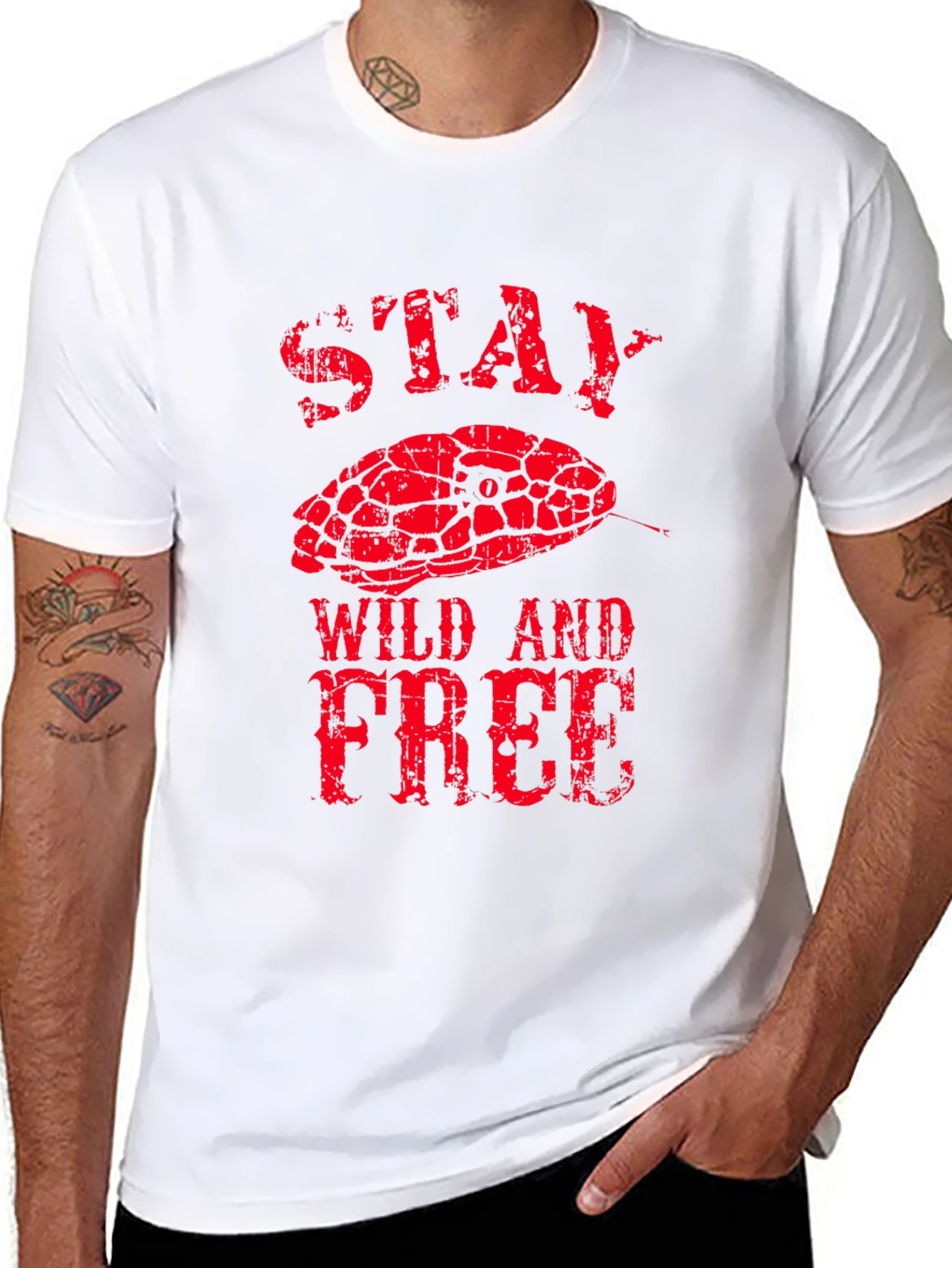 Stay Wild and Free Snake Graphic Tee