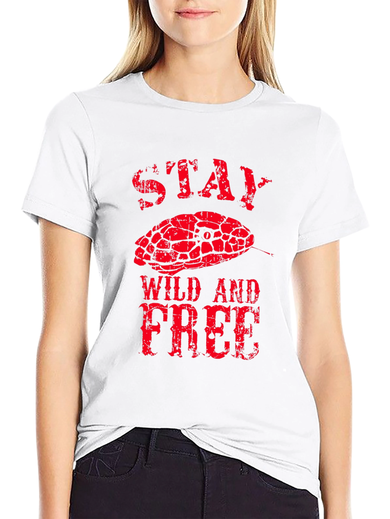 Stay Wild and Free Snake Graphic Tee