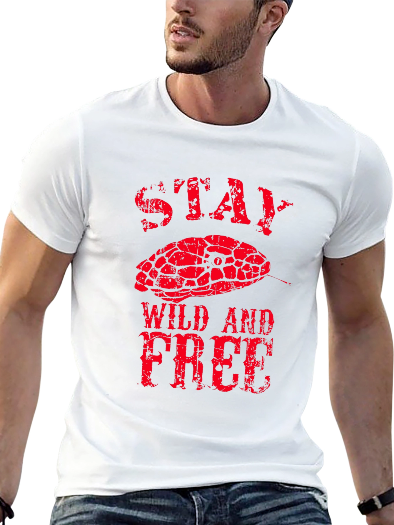 Stay Wild and Free Snake Graphic Tee