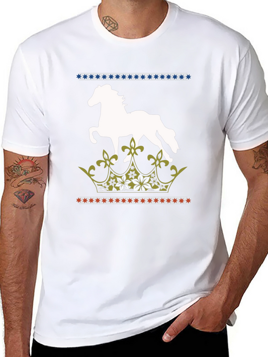 Horse & Crown Graphic Tee - Stylish Mens T-Shirt