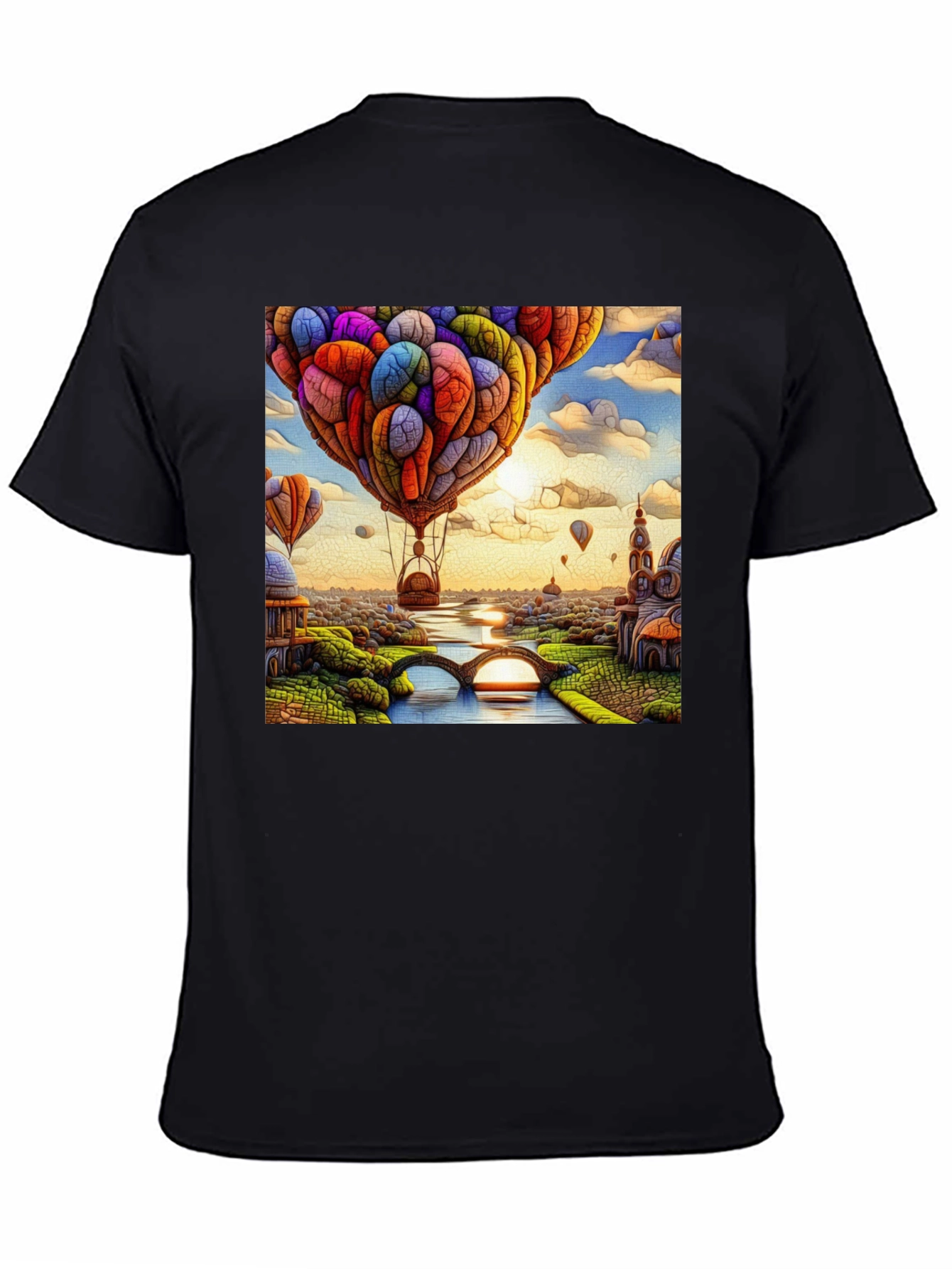 Whimsical Hot Air Balloon Art T-Shirt