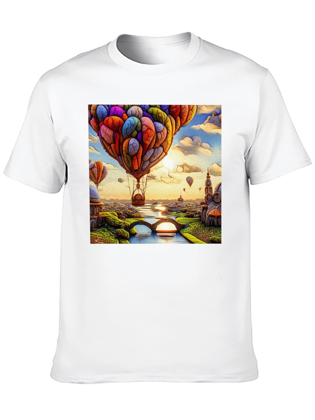 Whimsical Hot Air Balloon Art T-Shirt