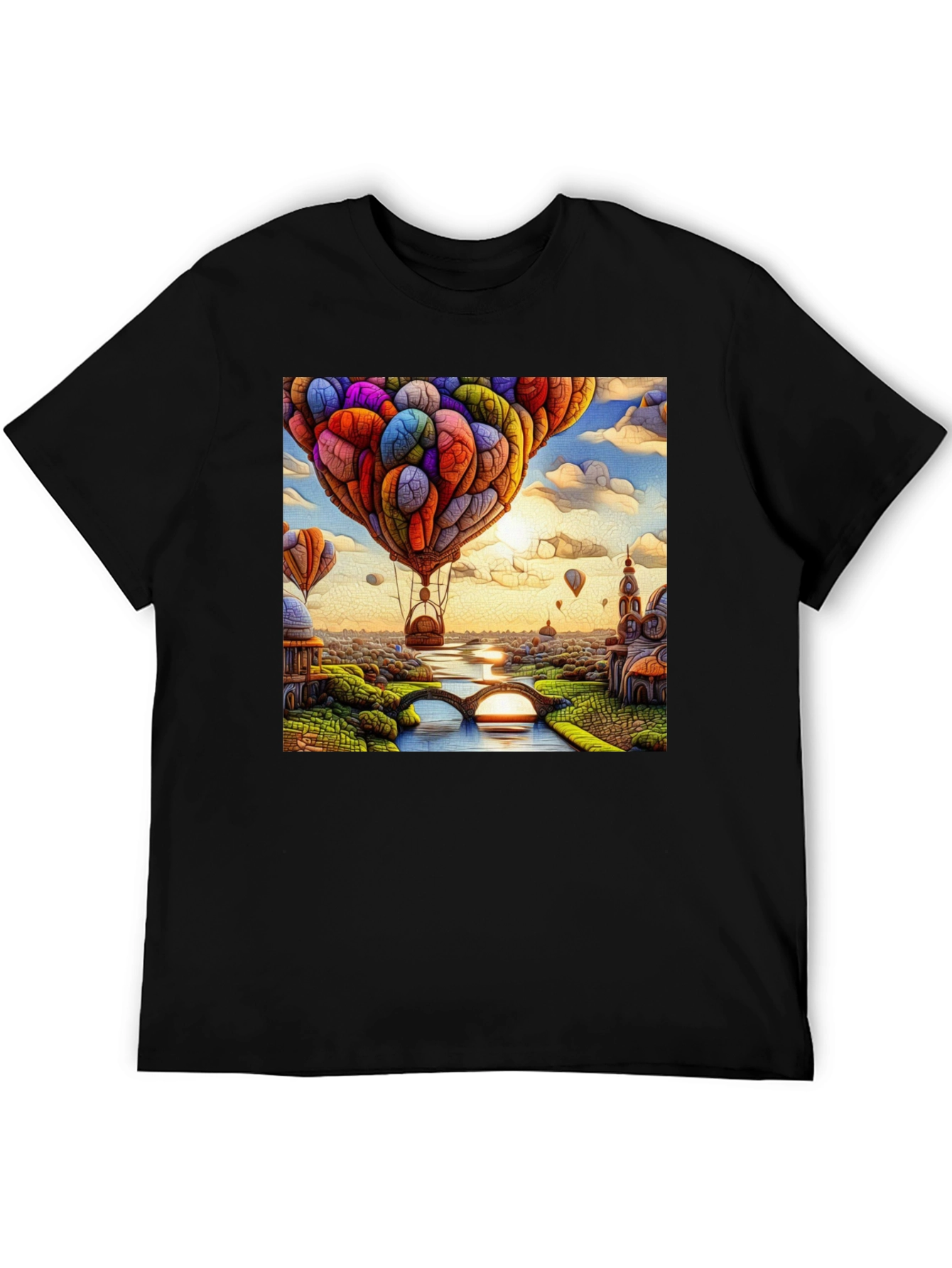 Whimsical Hot Air Balloon Art T-Shirt