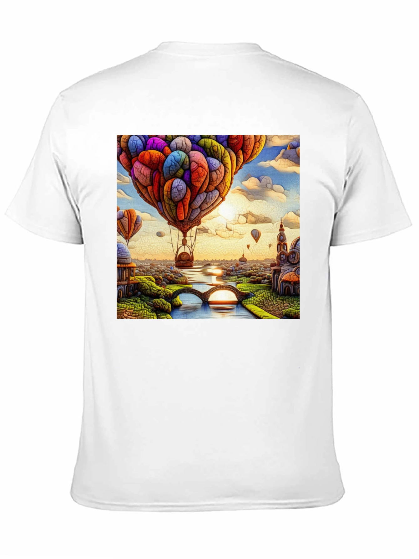 Whimsical Hot Air Balloon Art T-Shirt