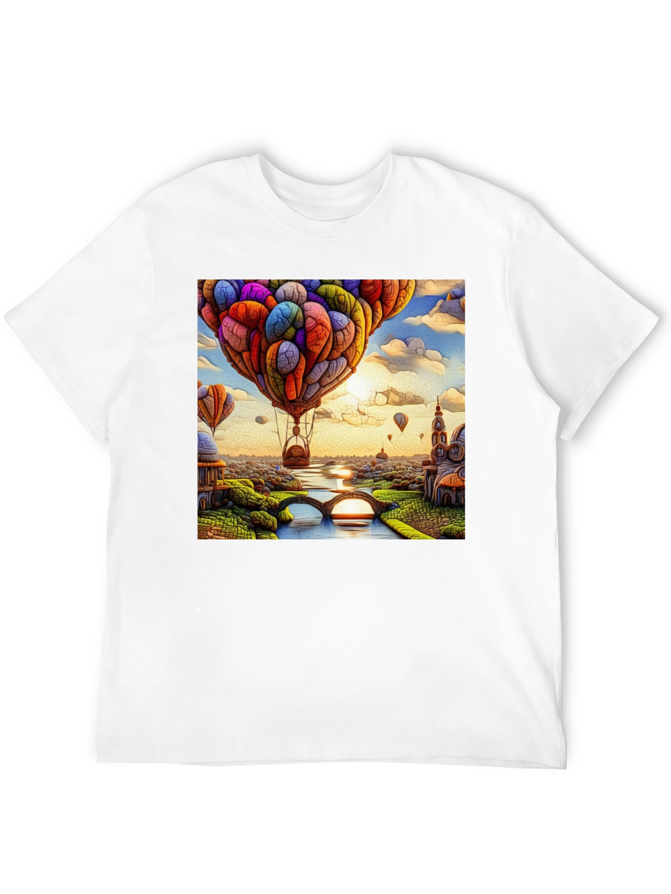 Whimsical Hot Air Balloon Art T-Shirt