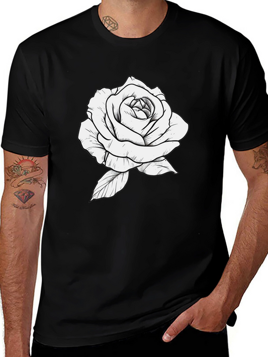 Black Rose Graphic Tee - Mens Short Sleeve T-Shirt
