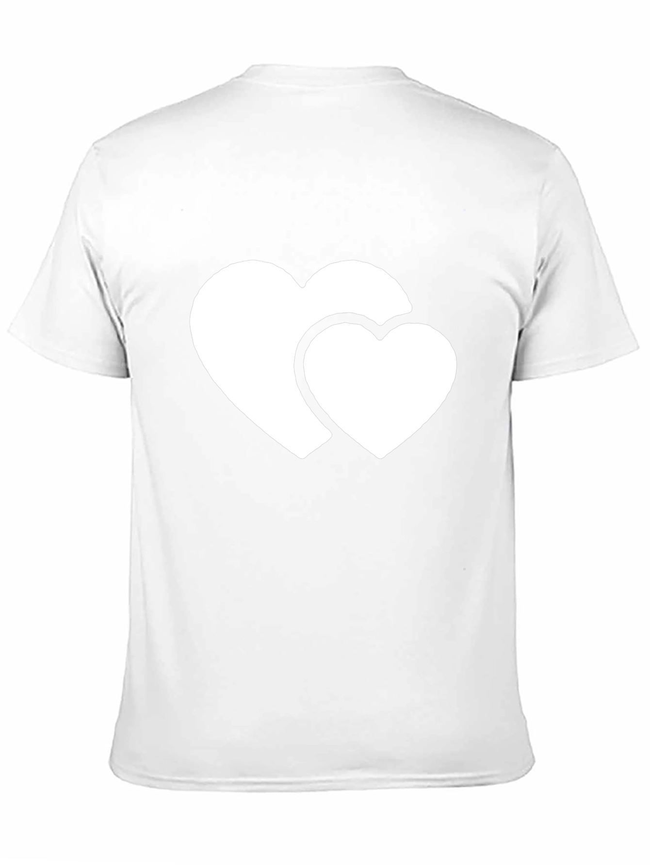 Black T-Shirt with Double Heart Graphic