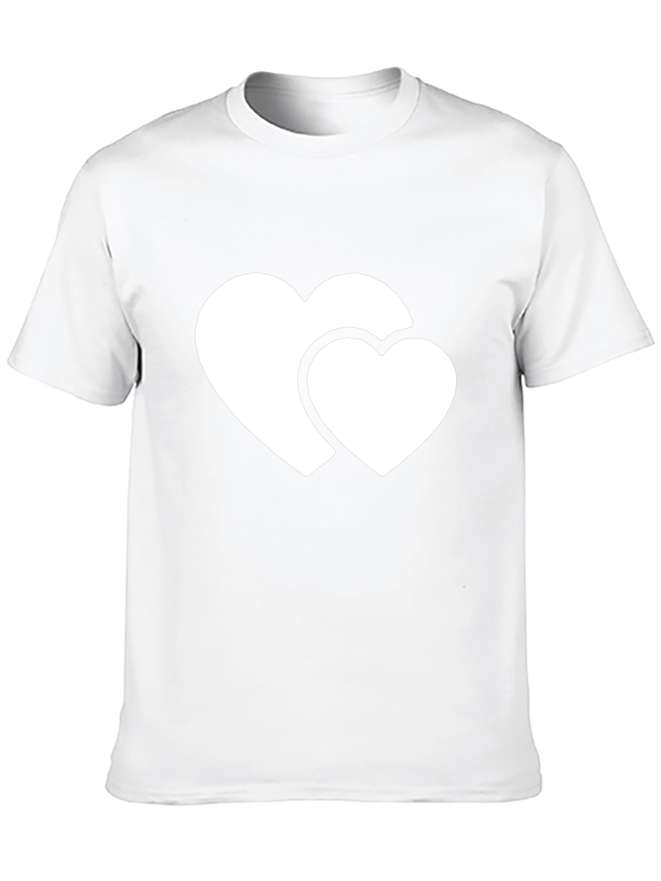 Black T-Shirt with Double Heart Graphic