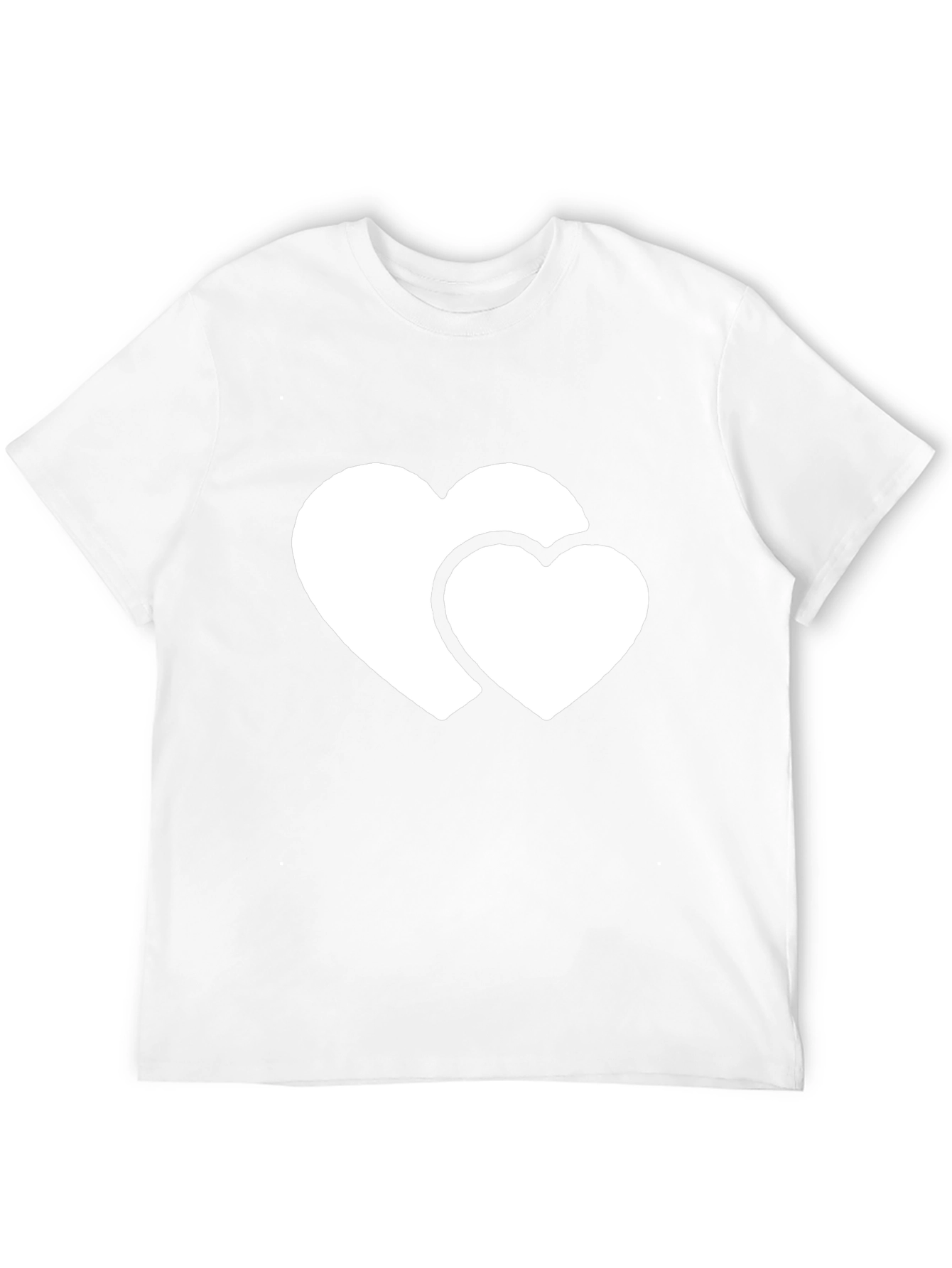 Black T-Shirt with Double Heart Graphic