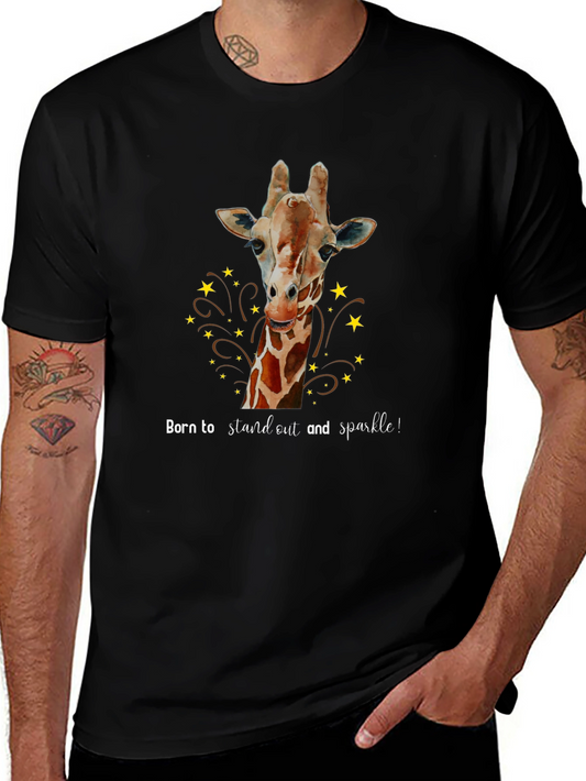 Giraffe Sparkle Graphic T-Shirt - Born to Stand Out