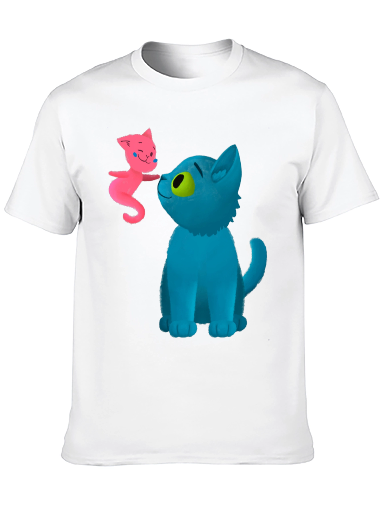 Cartoon Cats Graphic Tee - Whimsical Black T-Shirt