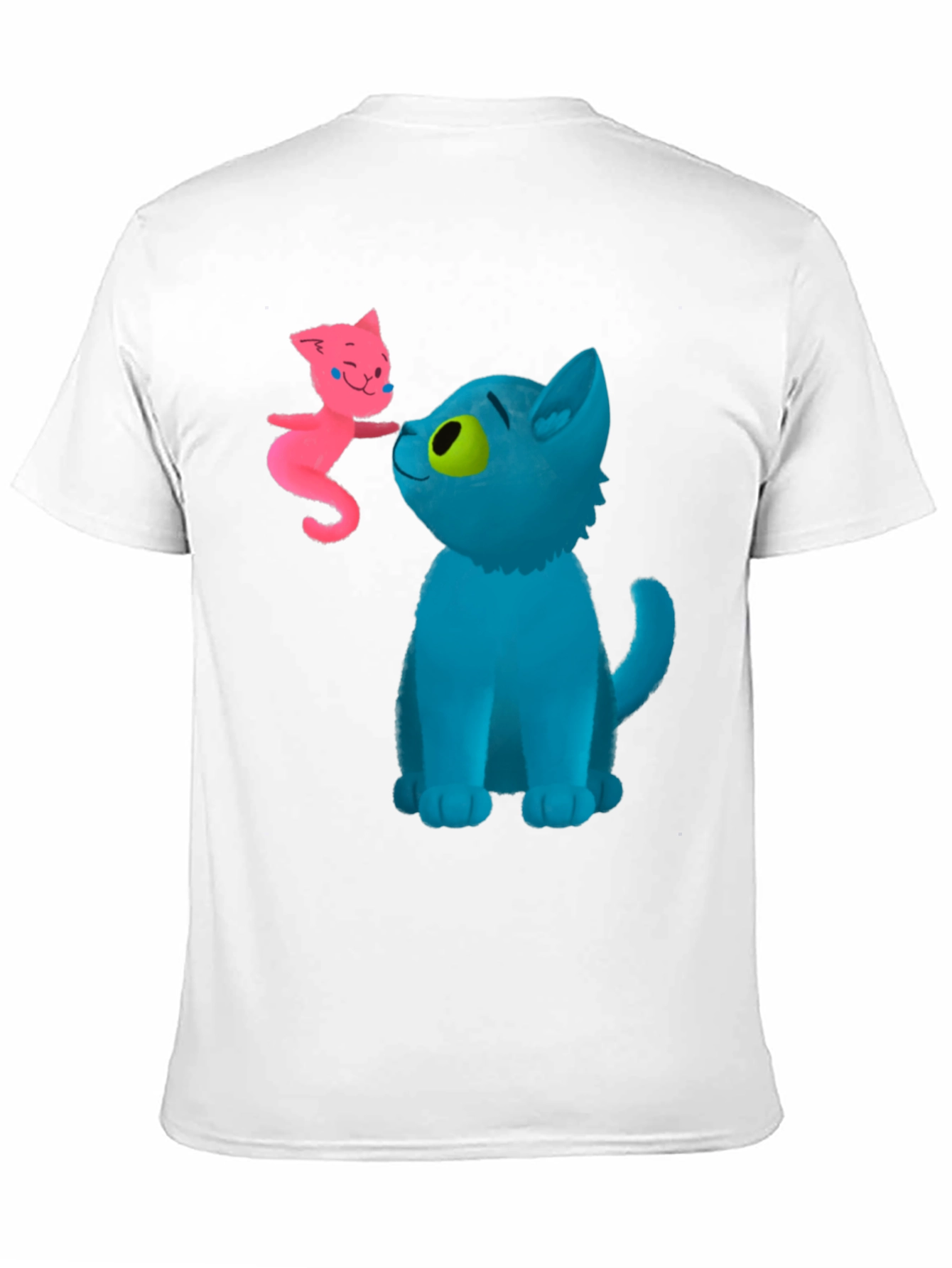 Cartoon Cats Graphic Tee - Whimsical Black T-Shirt