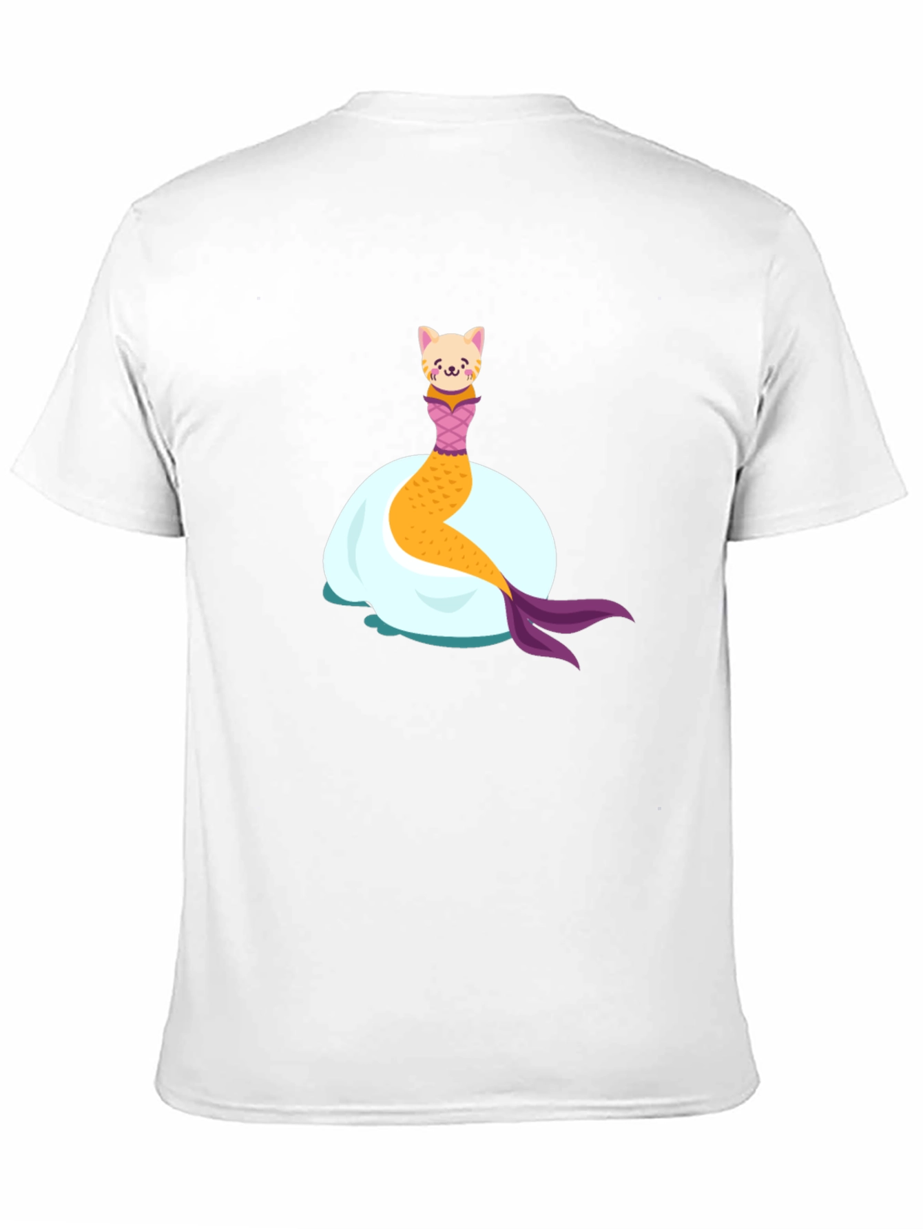 Cat Mermaid Graphic T-Shirt - Black