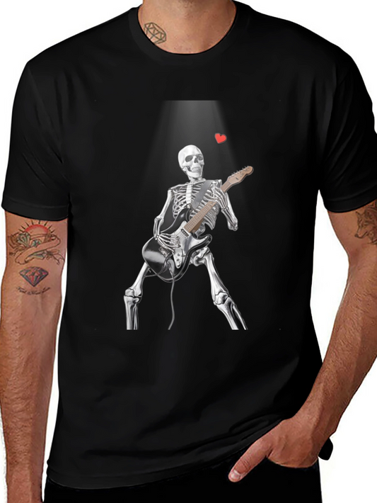 Skeleton Guitarist Graphic T-Shirt - Rock n Roll Style