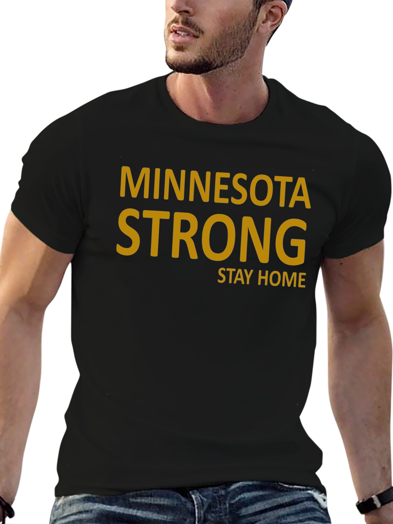 Minnesota Strong Stay Home Black Tee