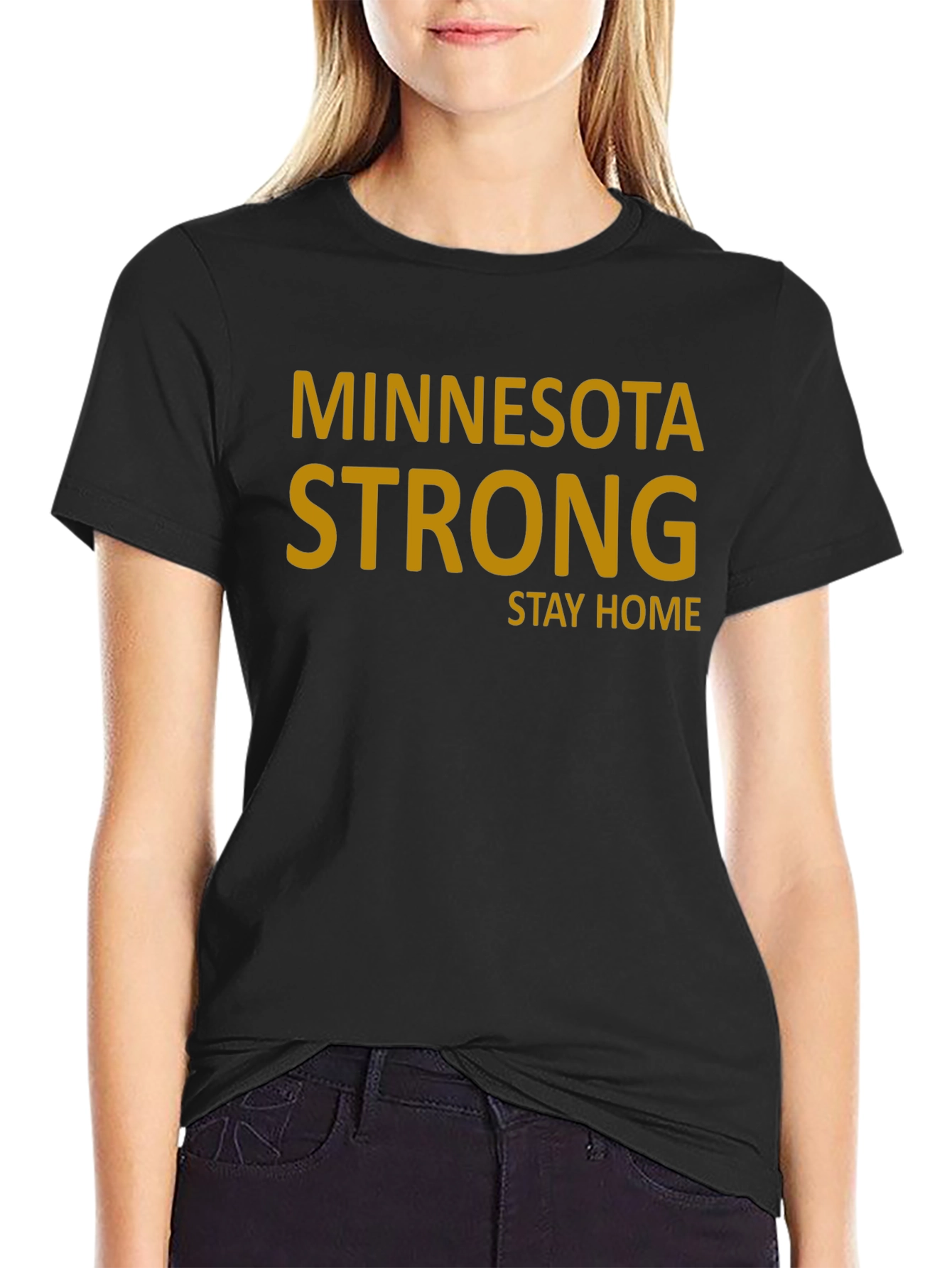 Minnesota Strong Stay Home Black Tee