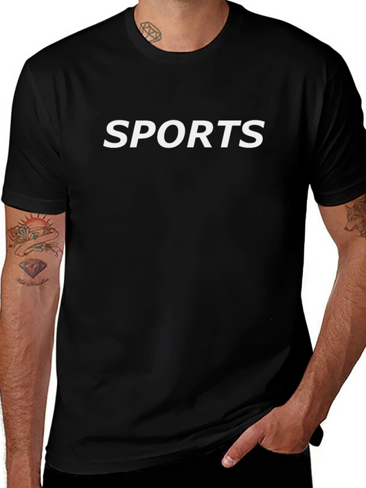 SPORTS Black Tee - Classic Style