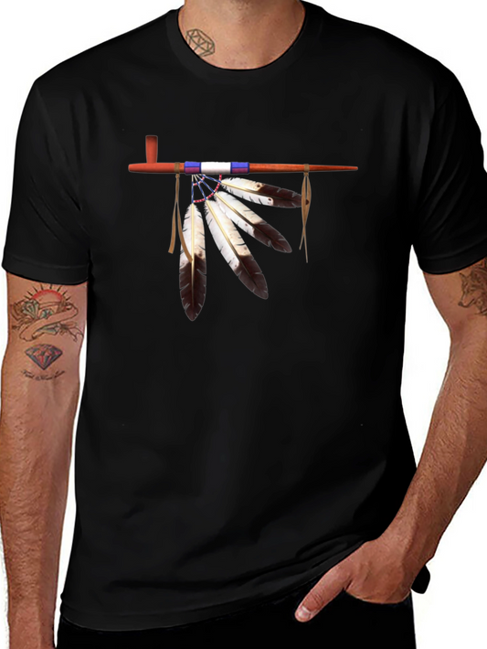 Native American Pipe Graphic T-Shirt