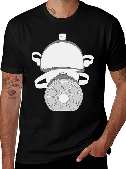 Gas Mask Graphic Tee - Black Cotton T-Shirt