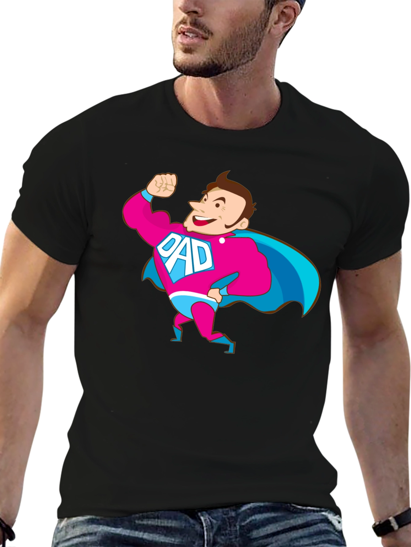 Super Dad Hero Graphic Novelty T-Shirt