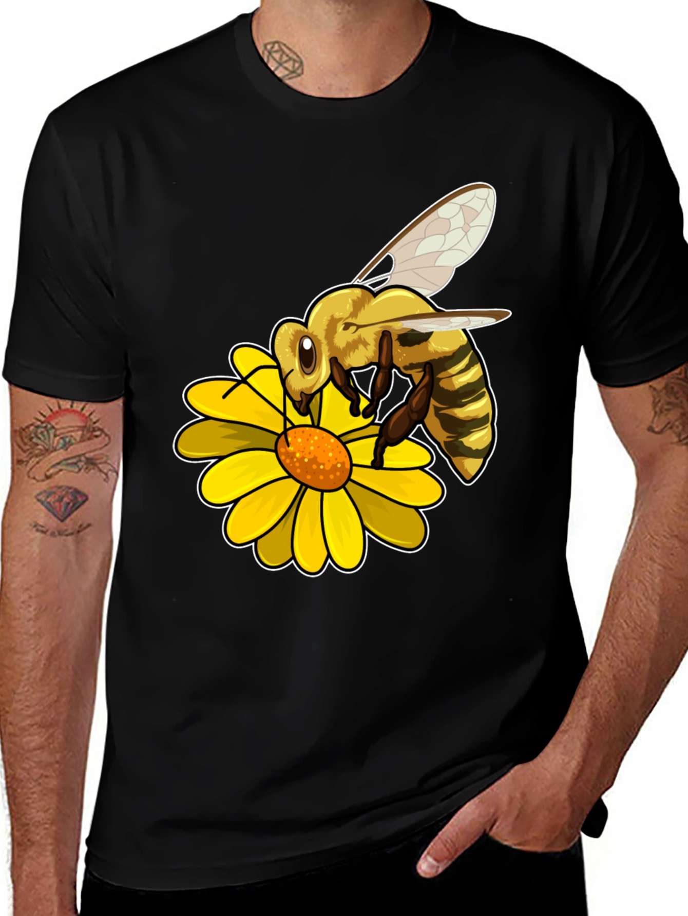 Bee on Flower Graphic Tee - Nature Lover T-Shirt