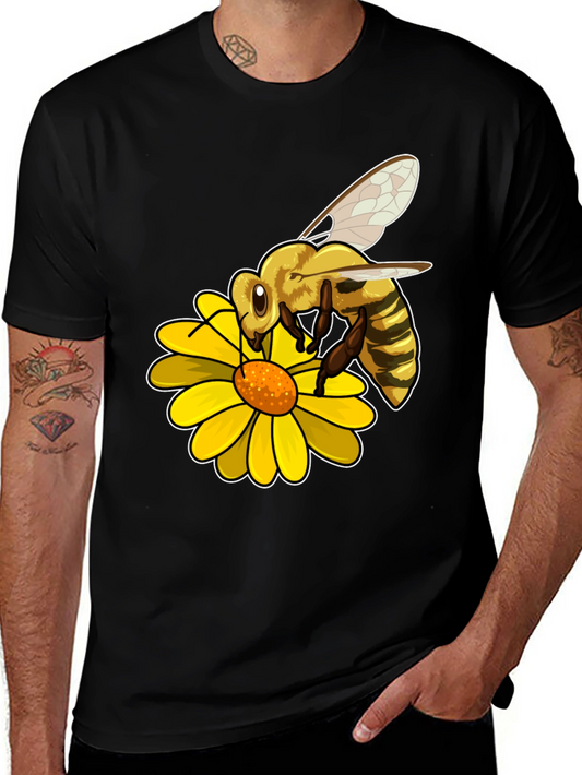 Bee on Flower Graphic Tee - Nature Lover T-Shirt