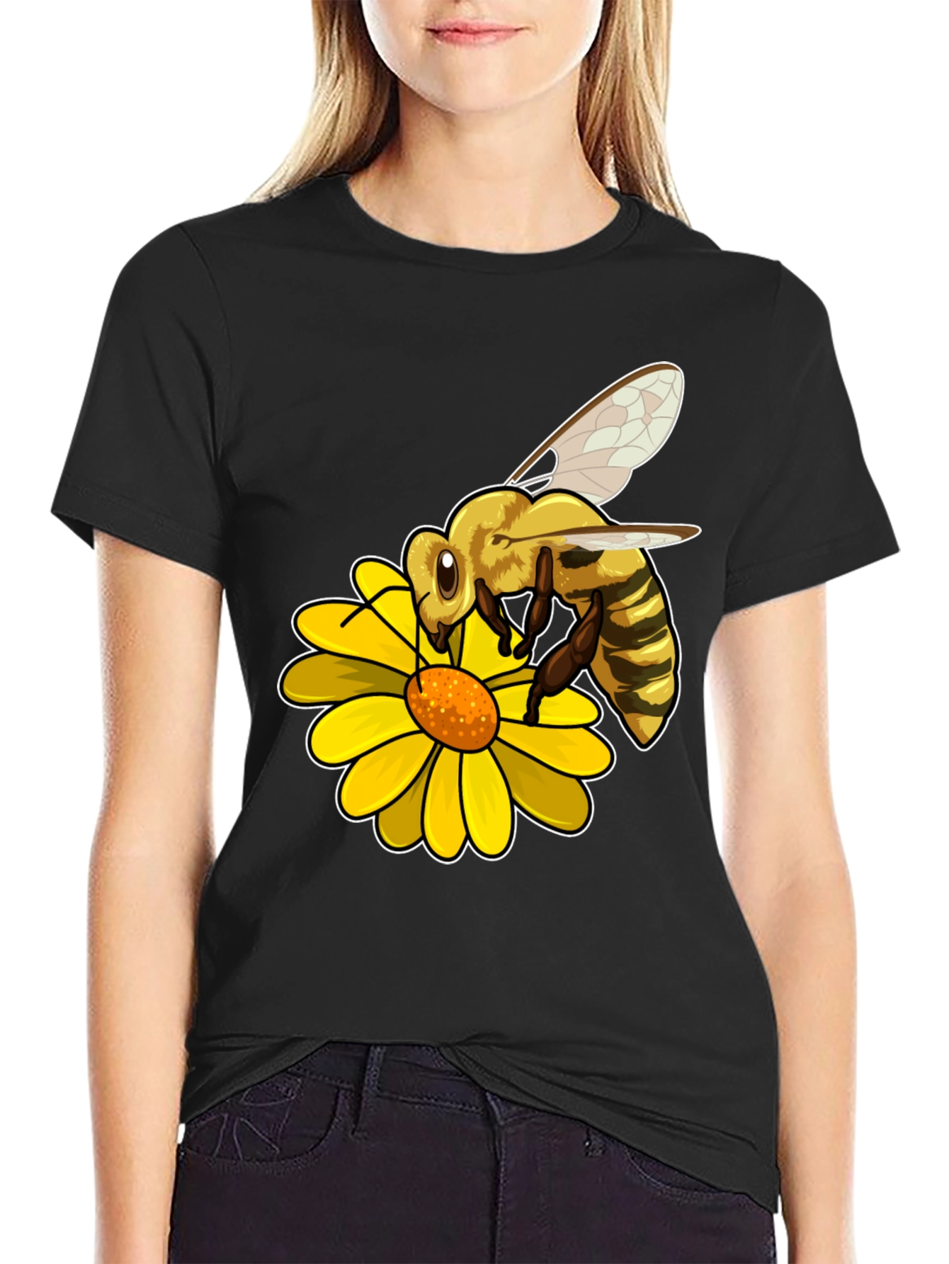 Bee on Flower Graphic Tee - Nature Lover T-Shirt