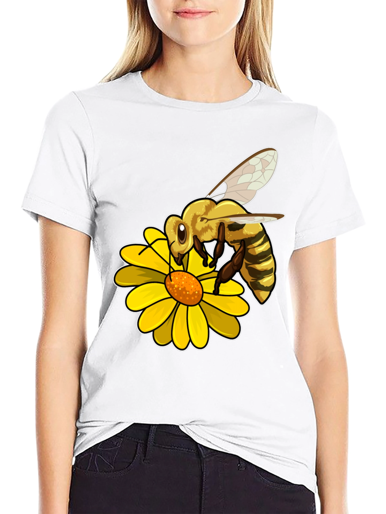 Bee on Flower Graphic Tee - Nature Lover T-Shirt