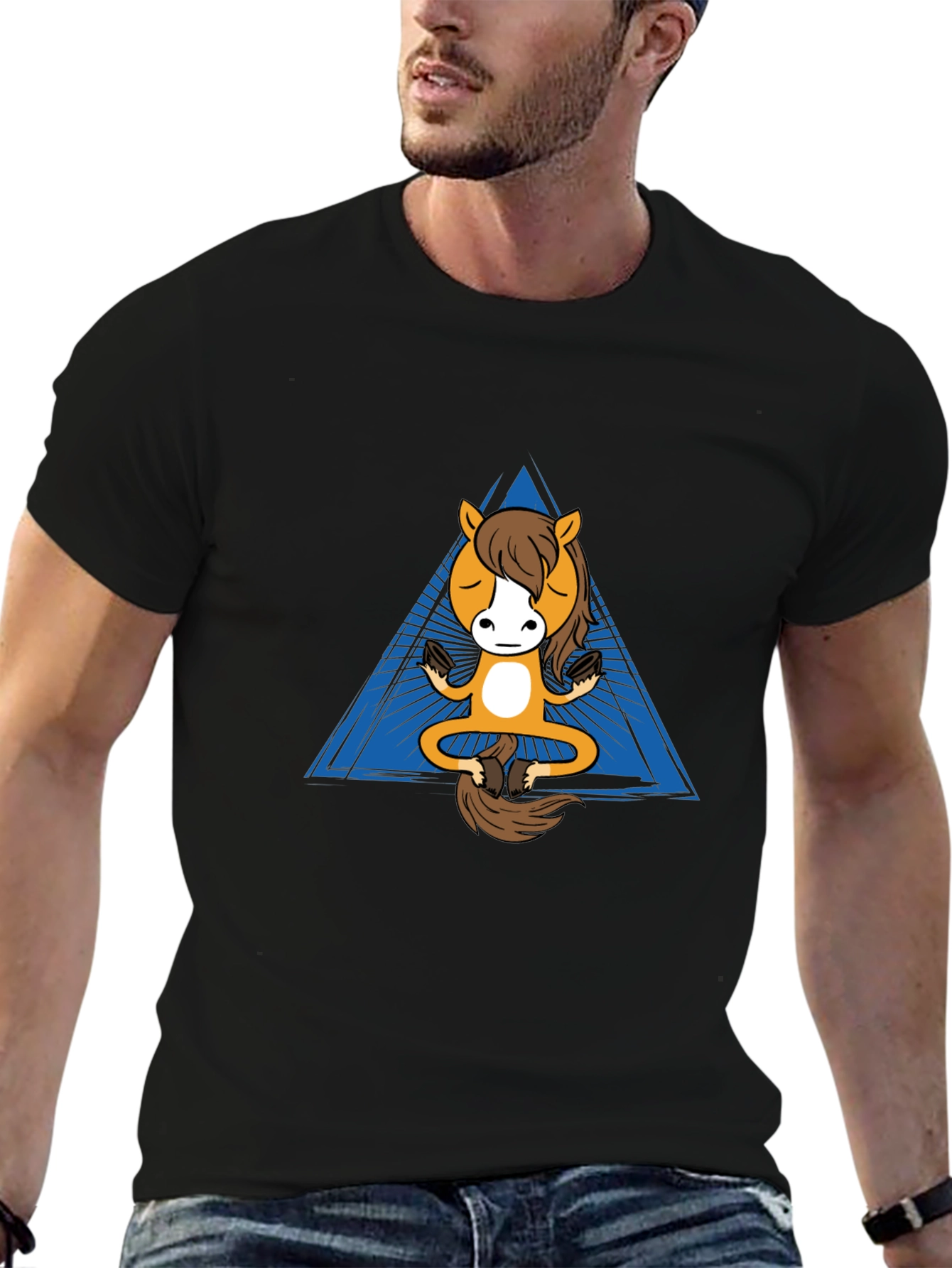 Zen Horse T-Shirt - Meditating Equine Design