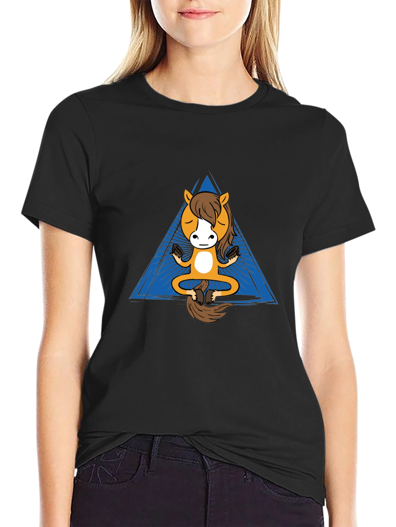 Zen Horse T-Shirt - Meditating Equine Design