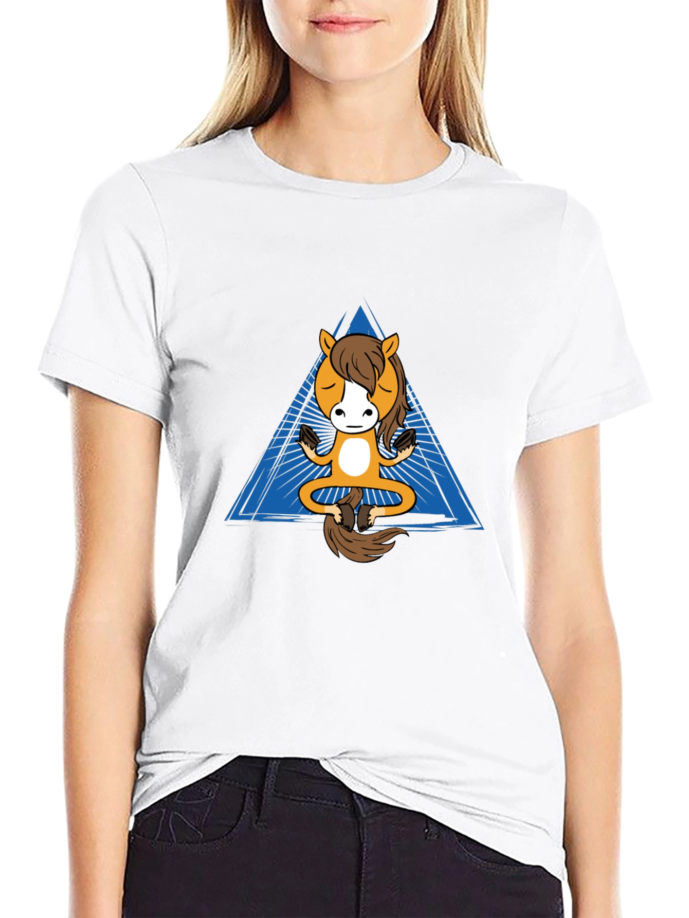 Zen Horse T-Shirt - Meditating Equine Design