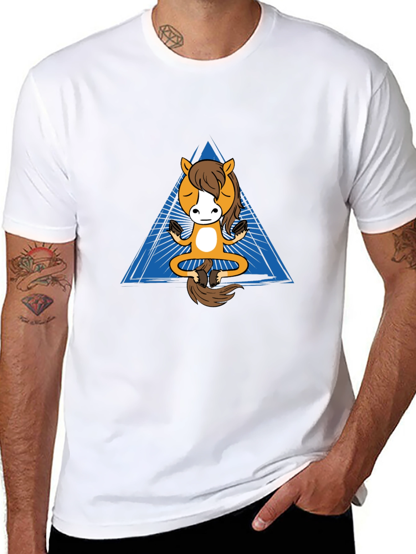 Zen Horse T-Shirt - Meditating Equine Design