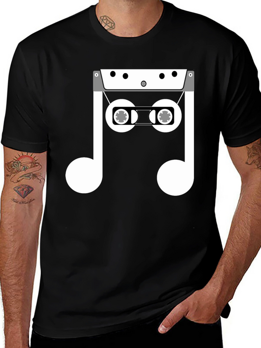 Cassette Tape Music Note Graphic T-Shirt