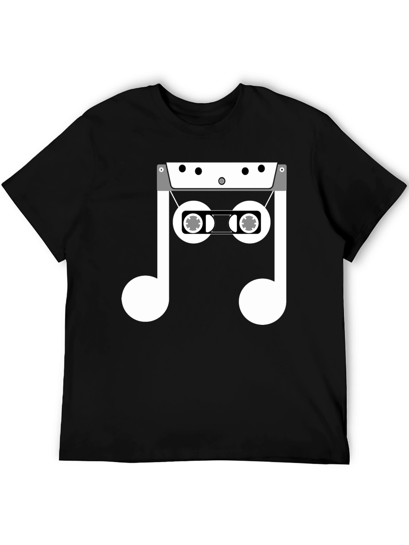 Cassette Tape Music Note Graphic T-Shirt