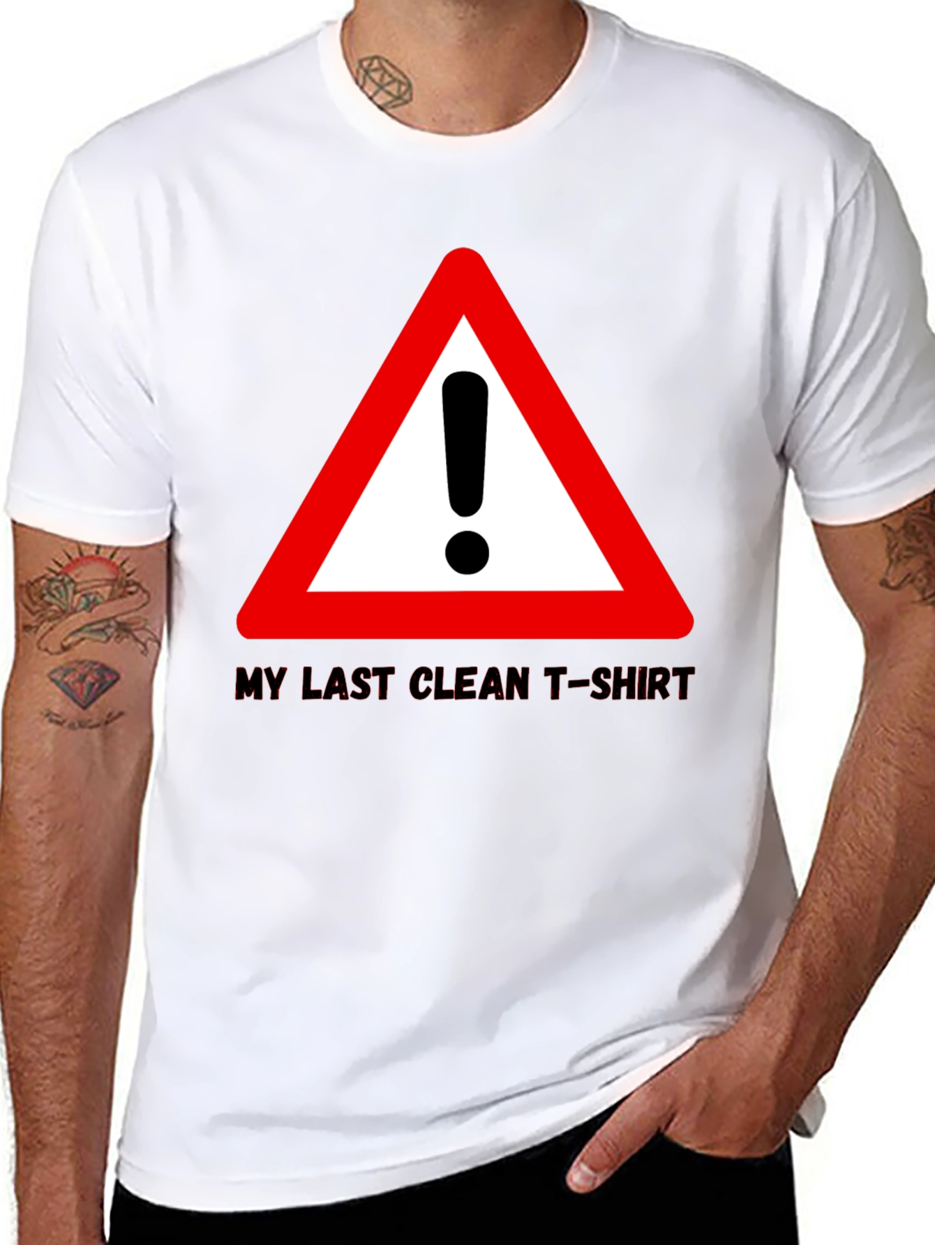 Funny Last Clean T-Shirt Exclamation Point Graphic Tee