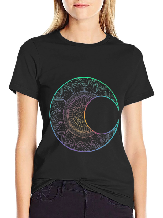 Lunar Mandala Graphic Tee - Black